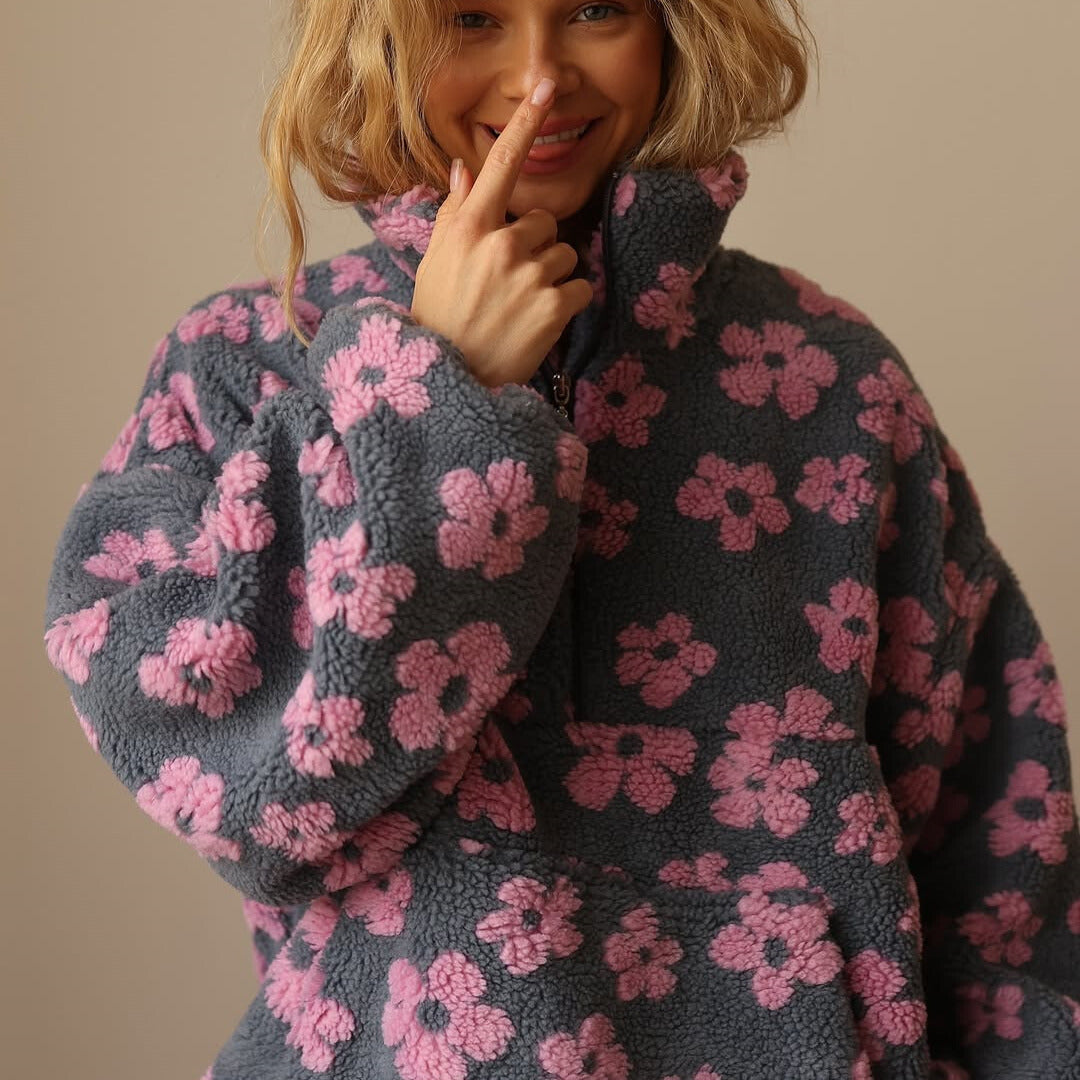 Pull Polaire Fleuri | Chaleur Douce