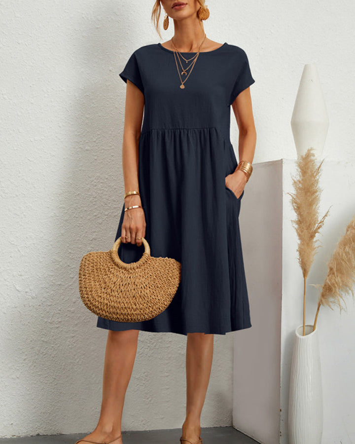 Robe décontractée avec poches et col rond