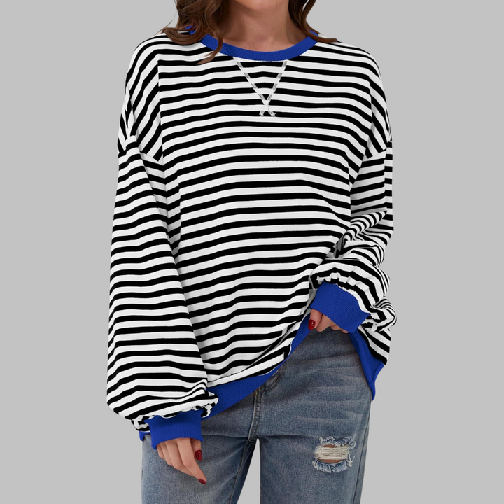 Sweat-shirt à rayures élégantes à manches longues | Luna