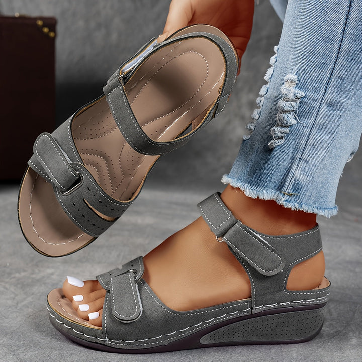 Sandales à talon compensé et brides ajustables pour femme | Auréliane