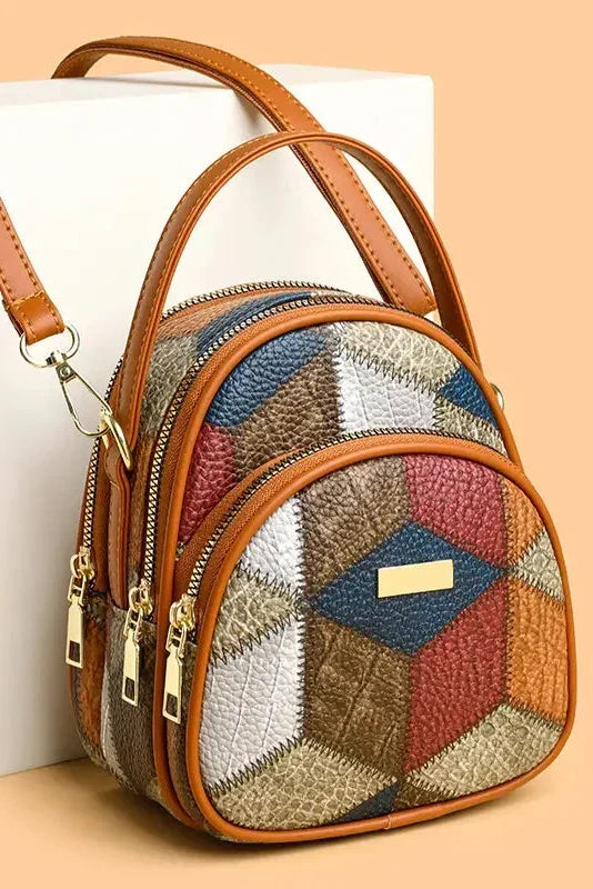 Colette | Sac Bandoulière Femme Coloré à Motif Patchwork
