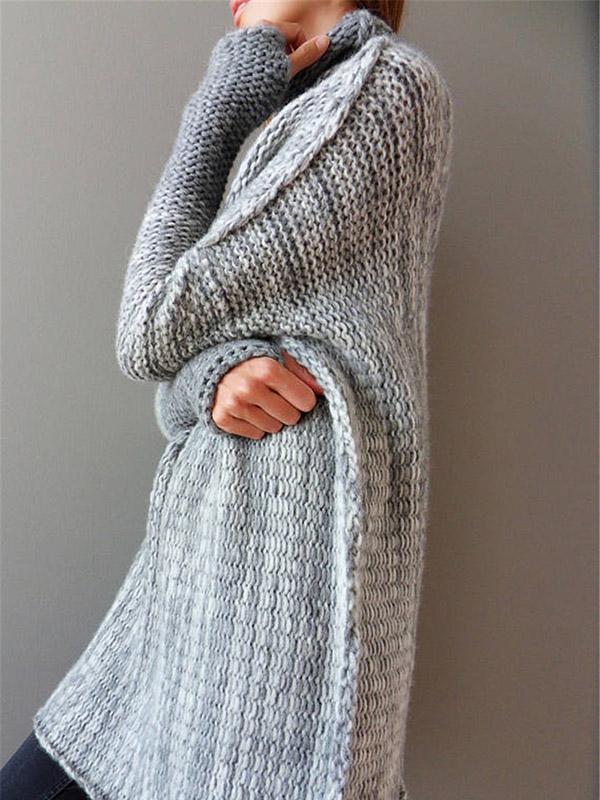 Pull col montant en tricot respirant pour femme