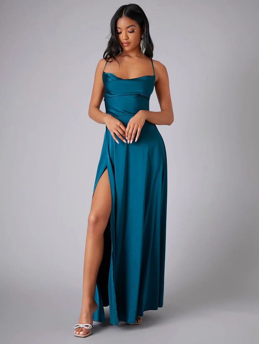 Robe longue fluide dos nu sans manches