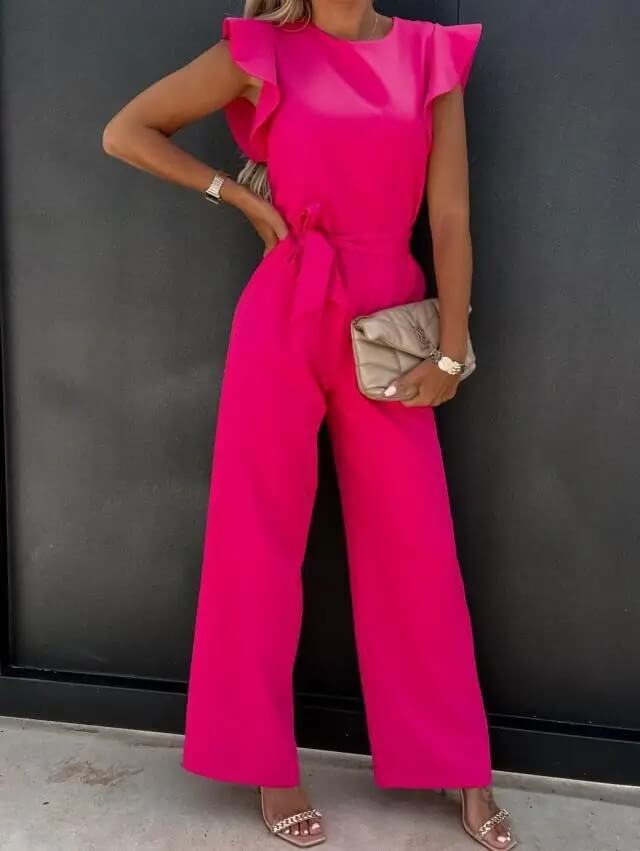 Jumpsuit fluide avec manches papillon