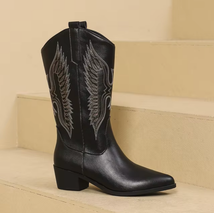 Bottines western en suédine élégantes à talon bloc