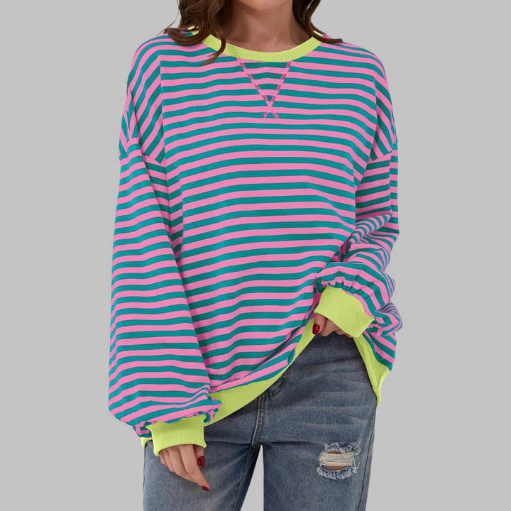 Sweat-shirt à rayures élégantes à manches longues | Luna