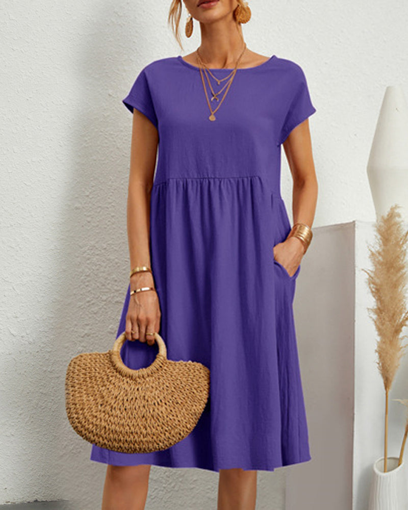 Robe décontractée avec poches et col rond