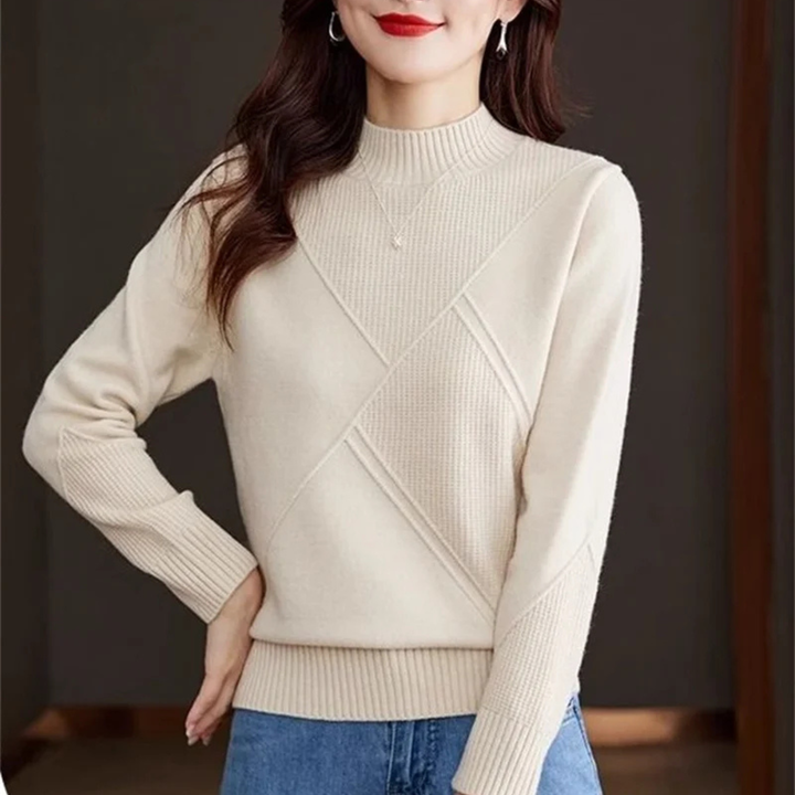 Pull élégant à col montant pour femme | Valmera