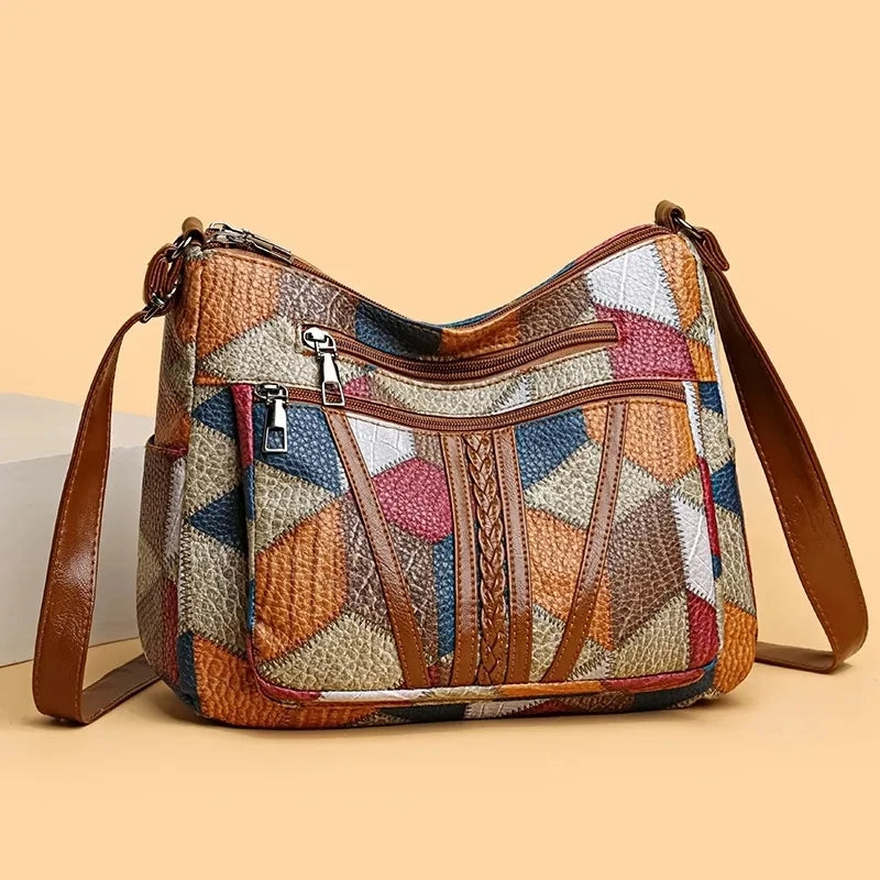 Élégant Structuré Sac À Main | Patchwork
