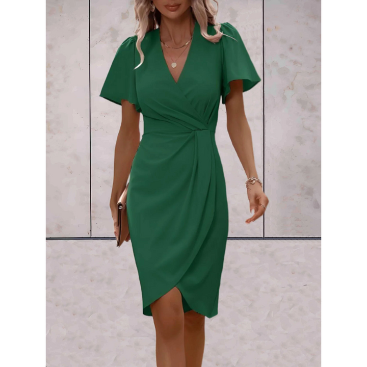 Robe fluide avec décolleté en V et manches fluides