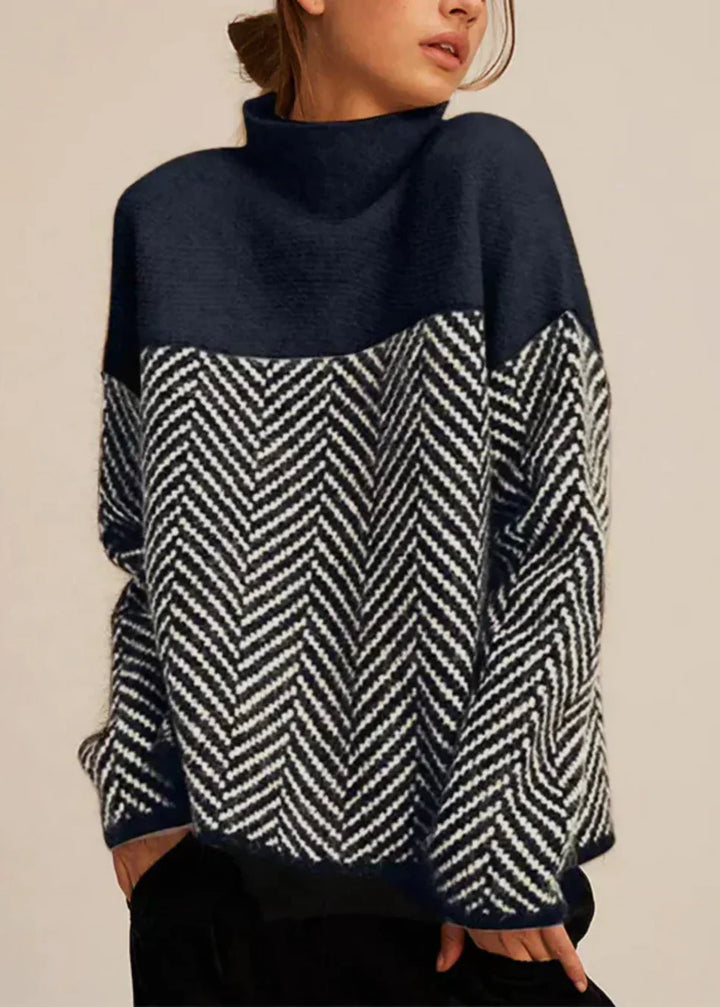Femmes Pull Élégant À Chevrons | Confortable