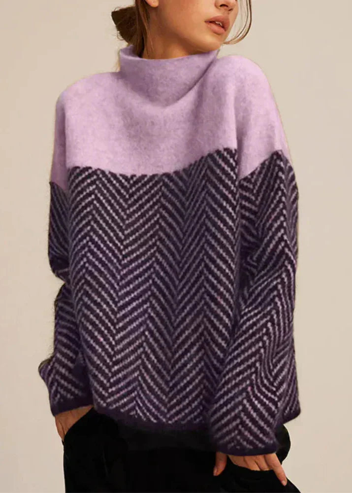 Femmes Pull Élégant À Chevrons | Confortable