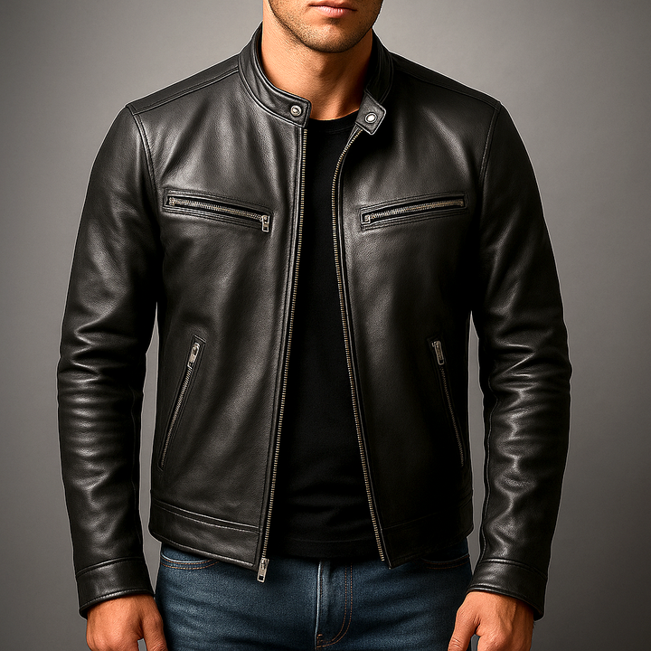 Blouson style vintage à fermeture zippée pour homme | Dravon