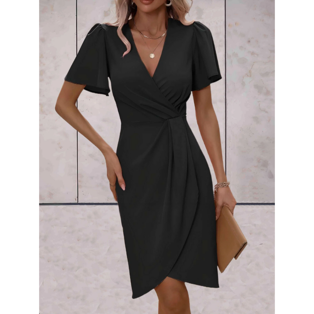 Robe fluide avec décolleté en V et manches fluides