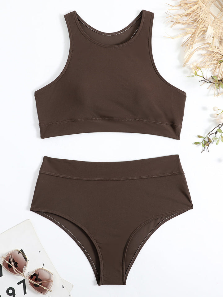 Bikini taille haute sport avec top racerback