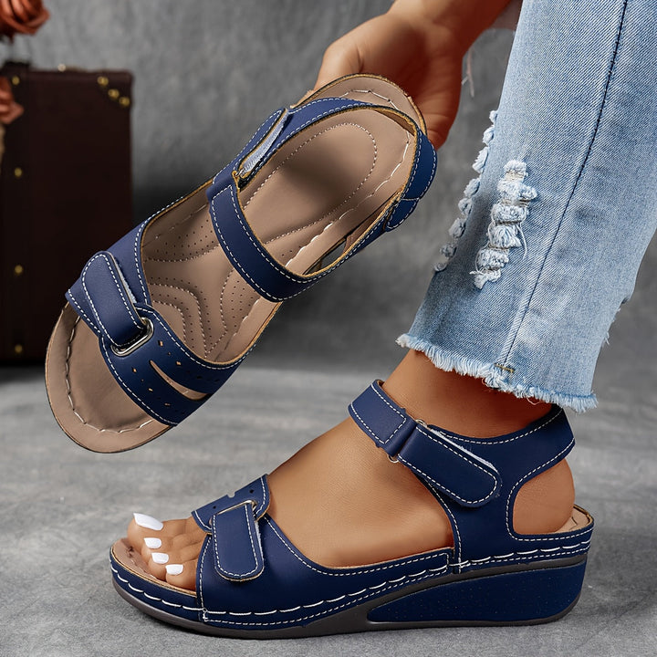 Sandales à talon compensé et brides ajustables pour femme | Auréliane