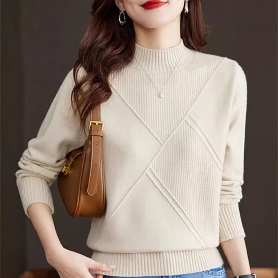Pull élégant à col montant pour femme | Valmera