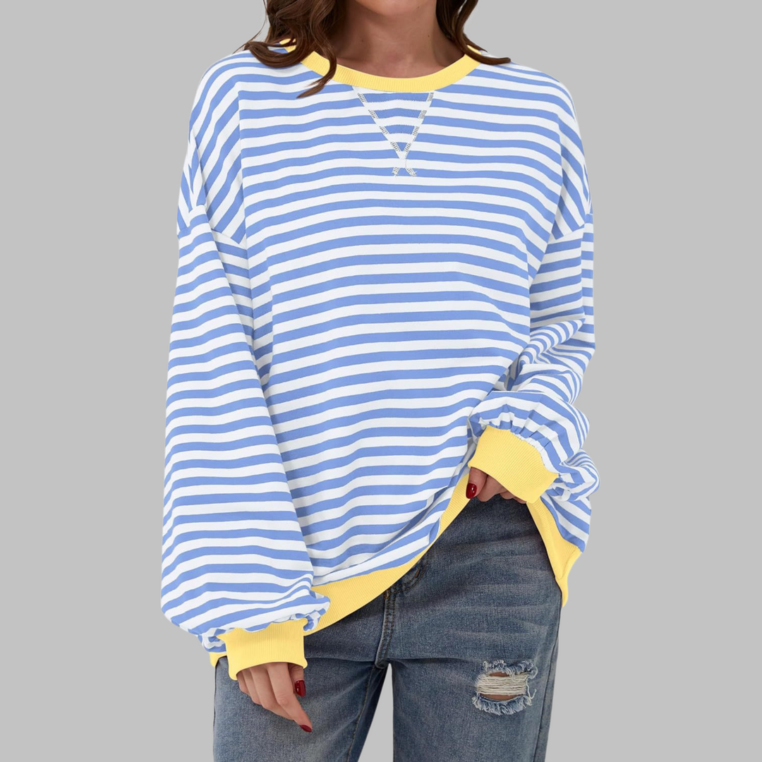 Sweat-shirt à rayures élégantes à manches longues | Luna