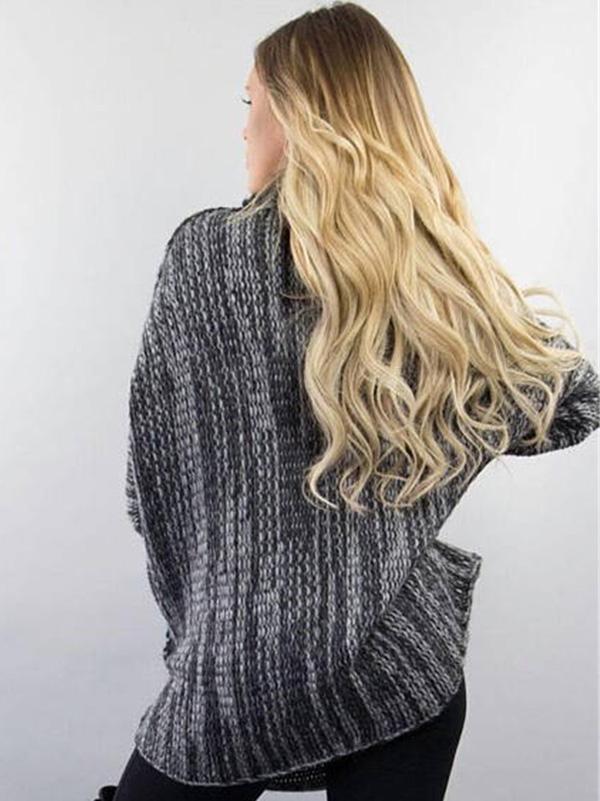Pull col montant en tricot respirant pour femme