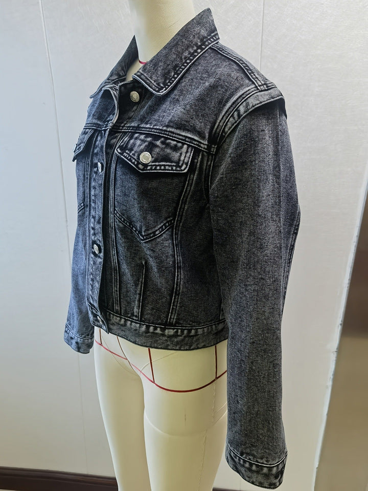 Layla | Veste en Jean Délavée Courte Femme