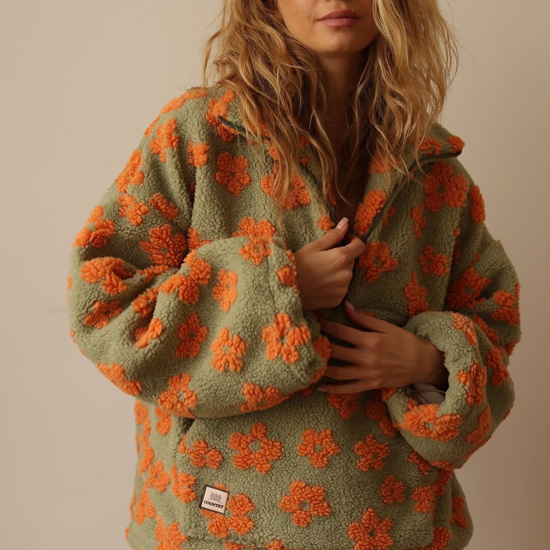 Pull Polaire Fleuri | Chaleur Douce