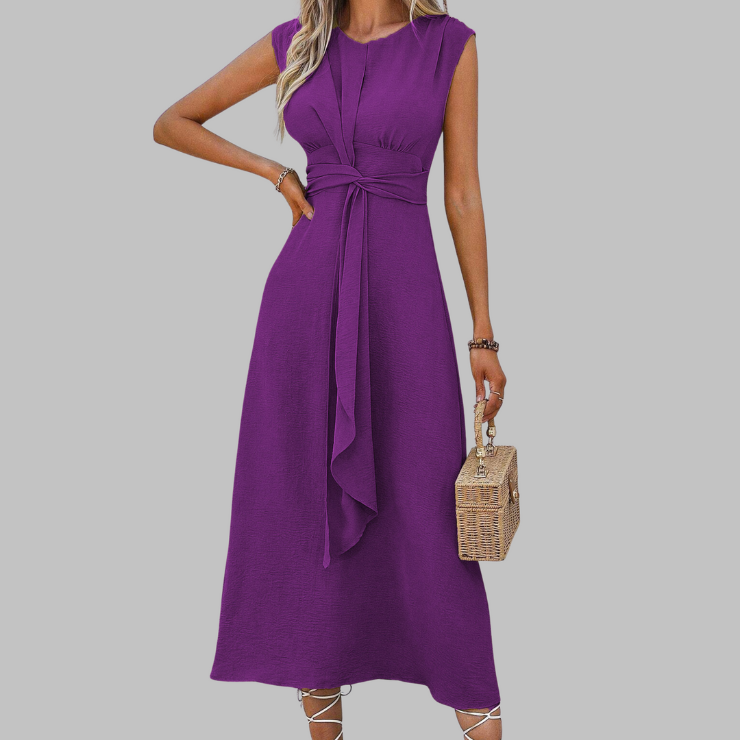 Robe Longue Sans Manches Col Rond | Lucia