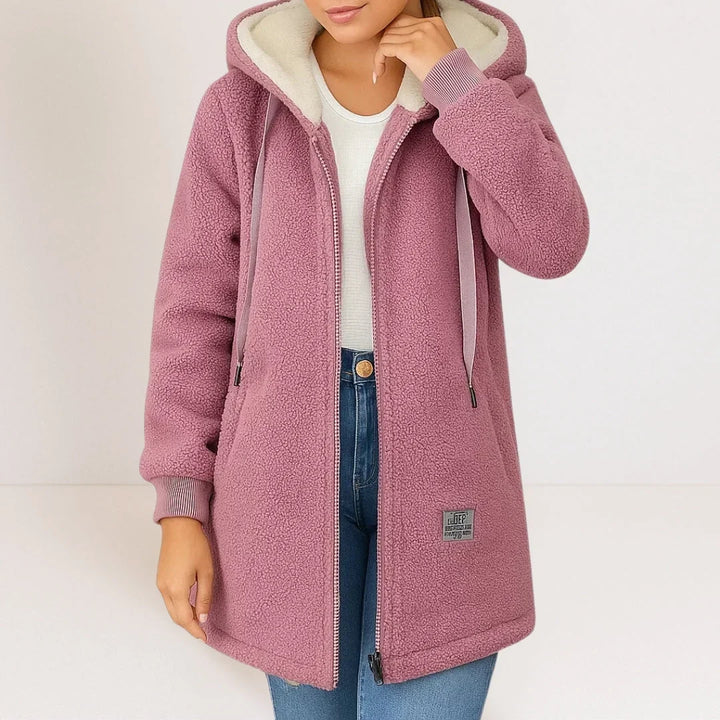 Sylvie | Veste Longue Femme à Capuche avec Poches