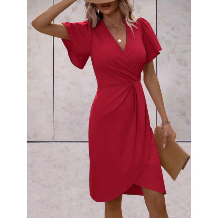 Robe fluide avec décolleté en V et manches fluides