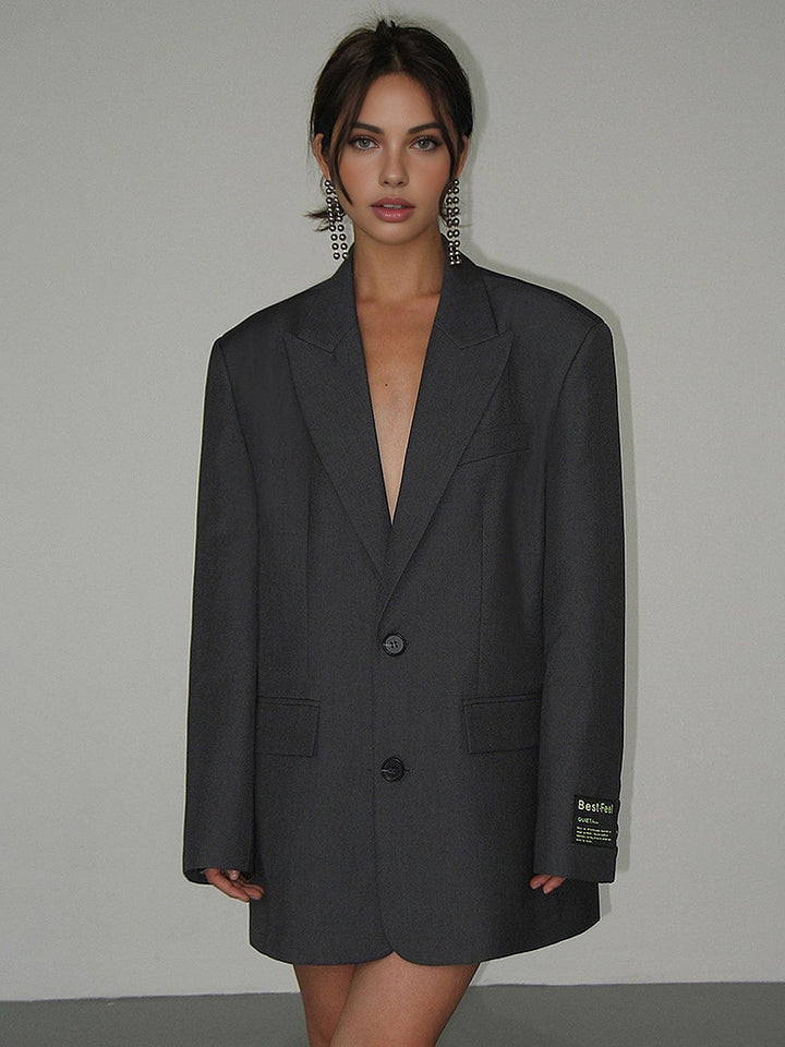 Blazer oversized en tissu doux et intempore