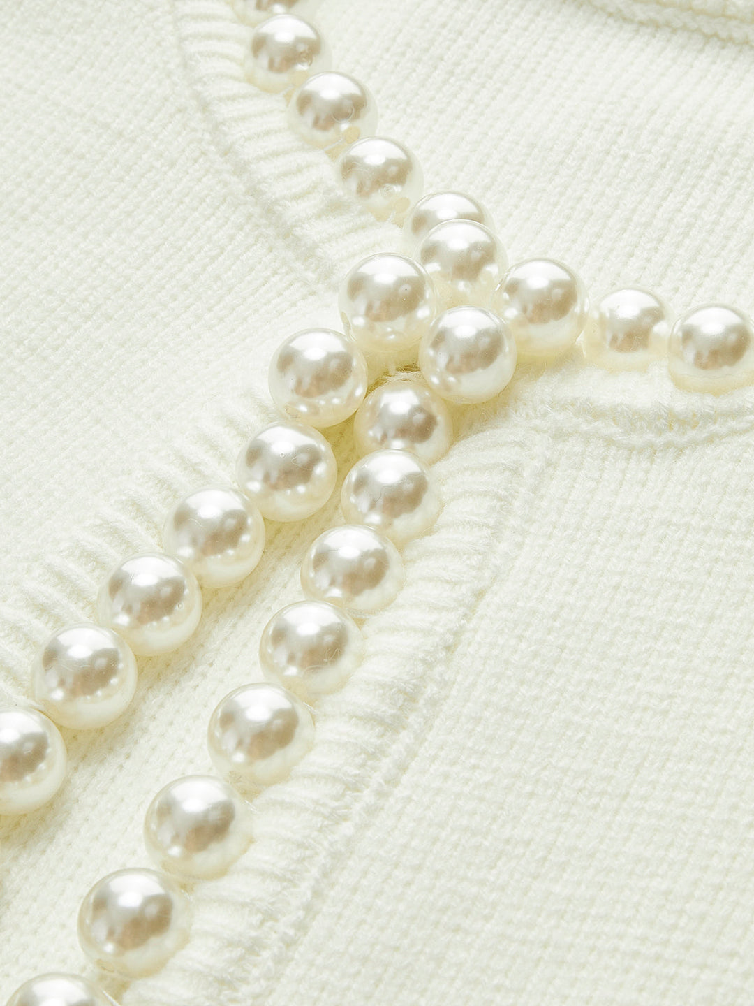 Bellavie | Cardigan en Tricot Ouvert avec Bordure Perles pour Femme