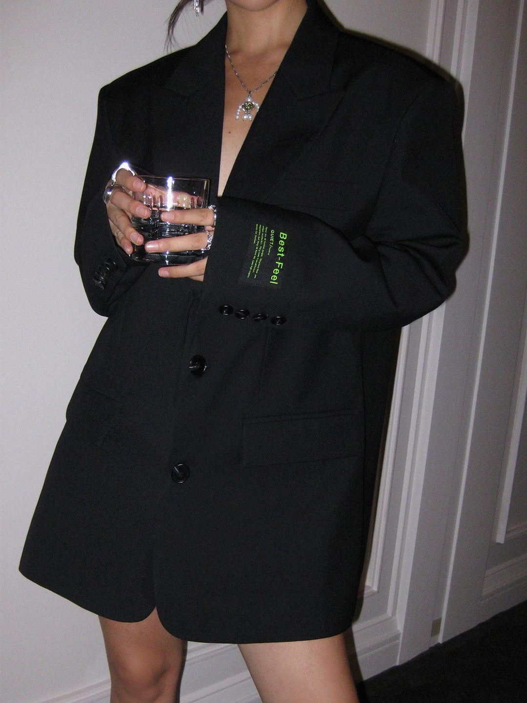 Blazer oversized en tissu doux et intempore