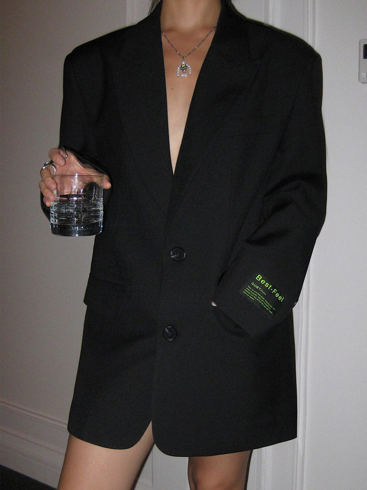Blazer oversized en tissu doux et intempore
