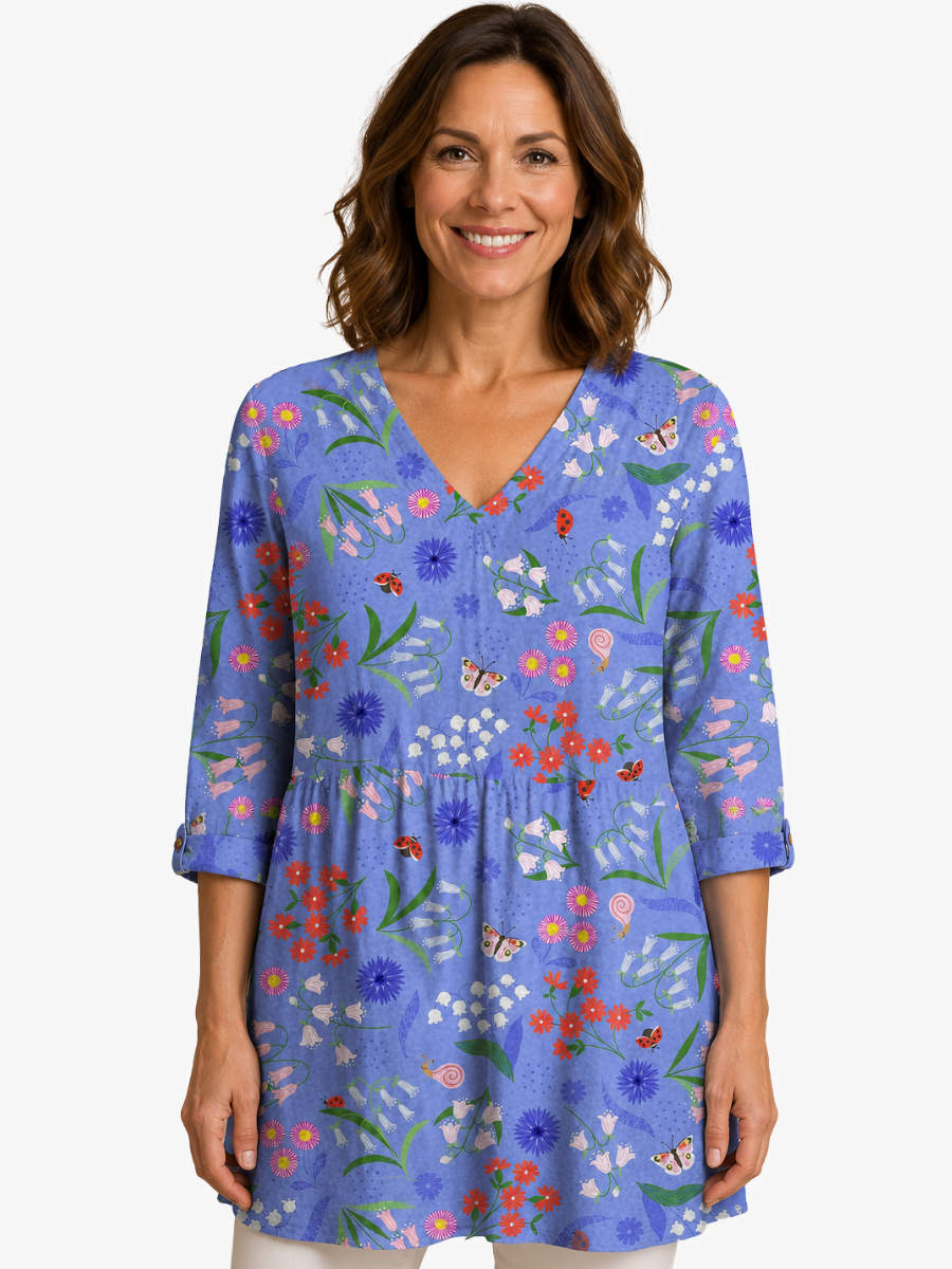 Calvienne | Blouse Femme à Imprimé Floral et Col en V