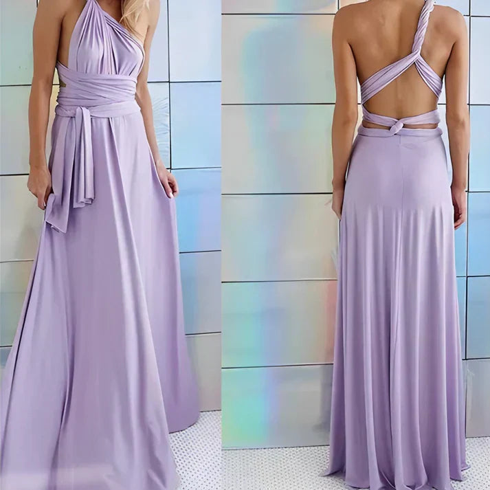 Robe longue convertible à nouer avec bretelles ajustables