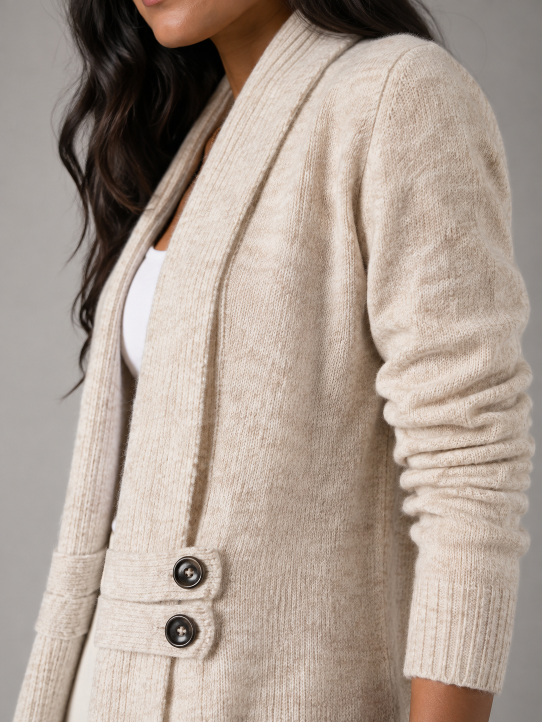 Corvelle | Cardigan Col Châle Ceinture Boutonnée pour Femme