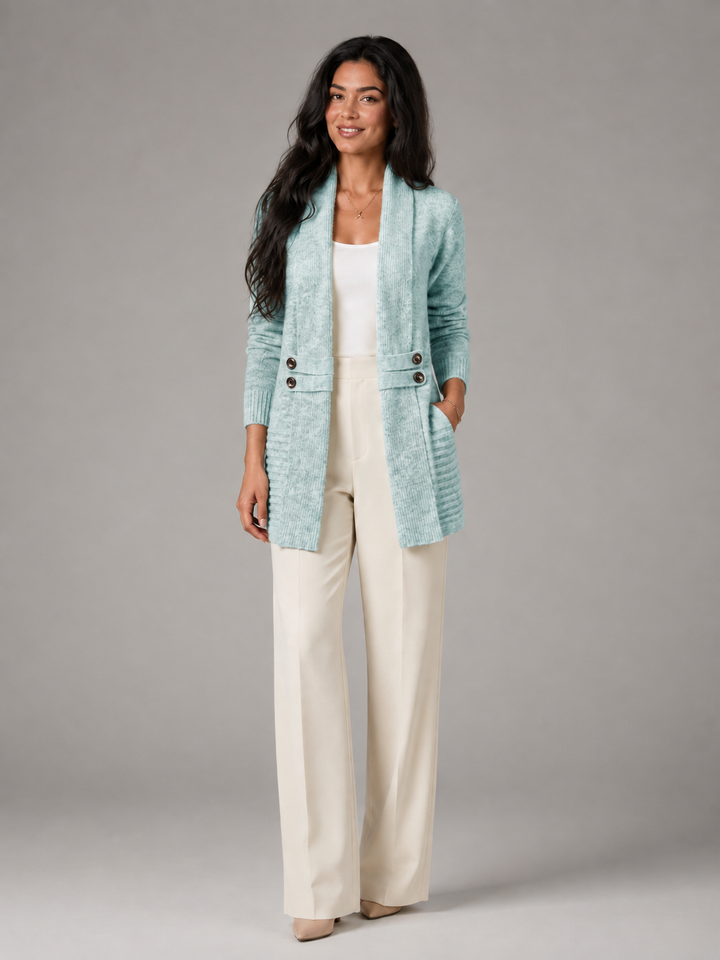 Corvelle | Cardigan Col Châle Ceinture Boutonnée pour Femme