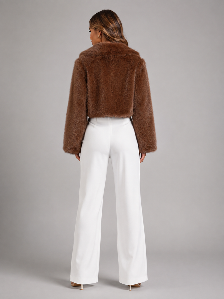 Marveska | Veste Courte Fausse Fourrure Renard pour Femme