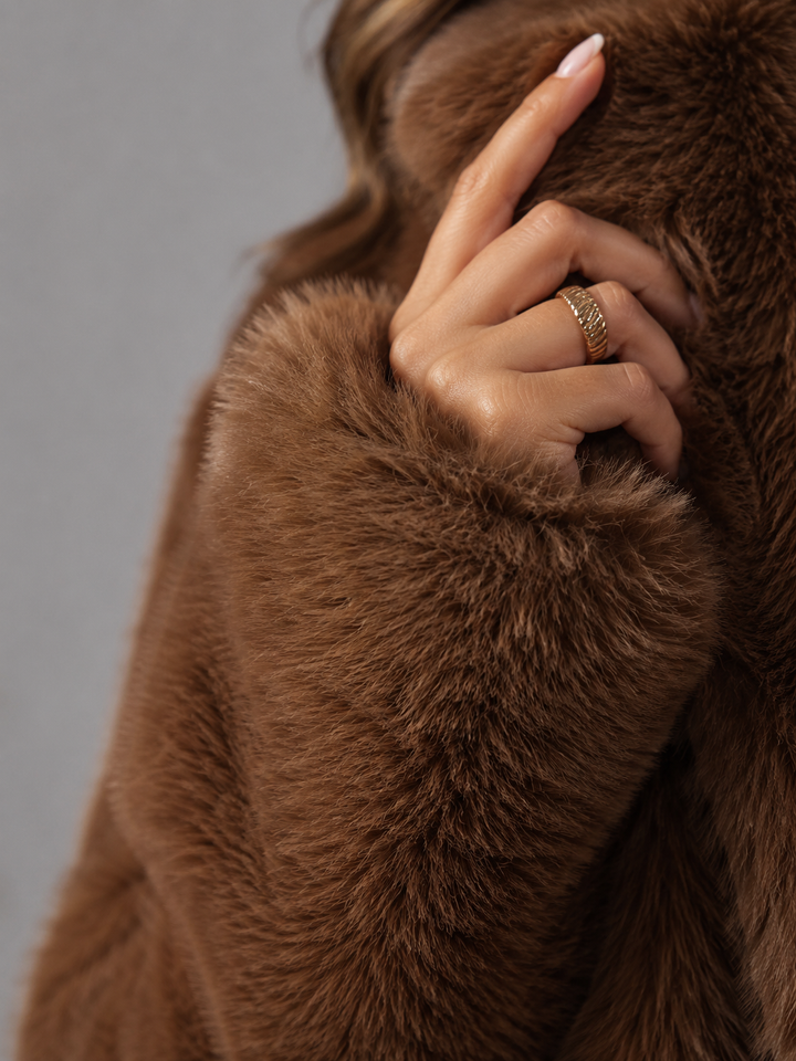 Marveska | Veste Courte Fausse Fourrure Renard pour Femme