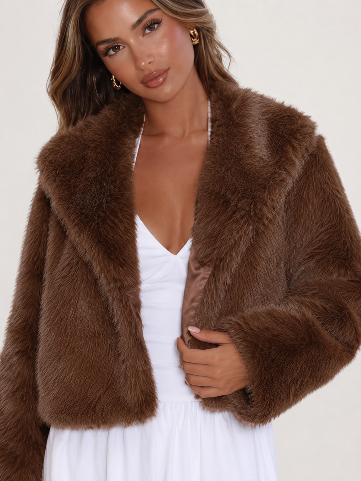 Marveska | Veste Courte Fausse Fourrure Renard pour Femme