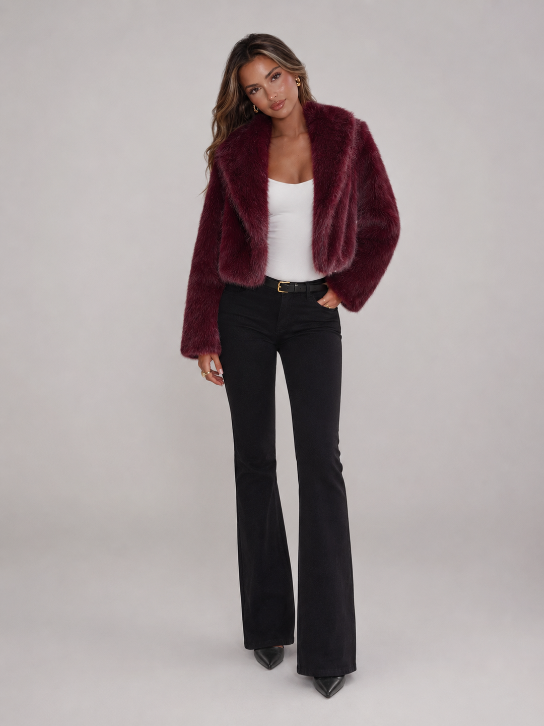 Marveska | Veste Courte Fausse Fourrure Renard pour Femme
