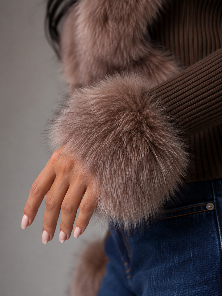 Corvinelle | Cardigan Zippé Bordure Fausse Fourrure pour Femme