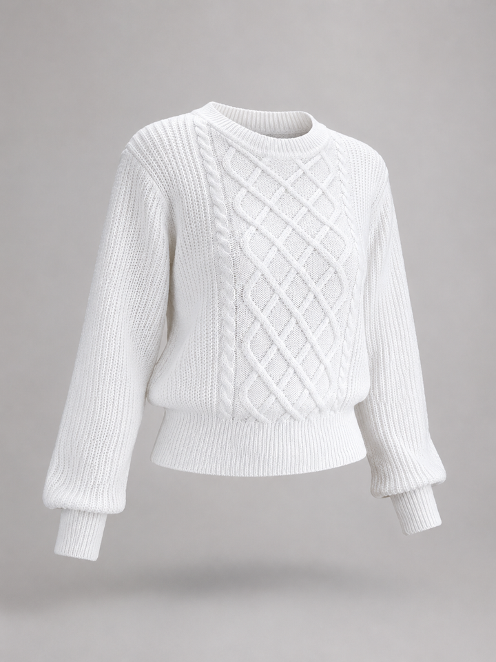 Wysteral | Pull Manches Lanterne Col Rond pour Femme