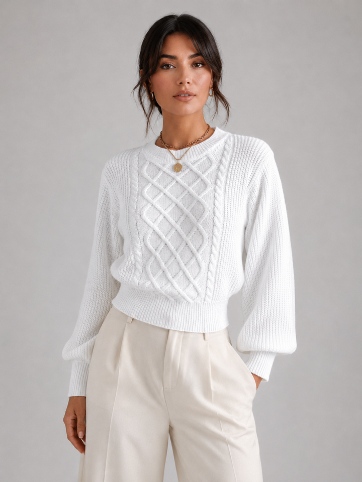 Wysteral | Pull Manches Lanterne Col Rond pour Femme