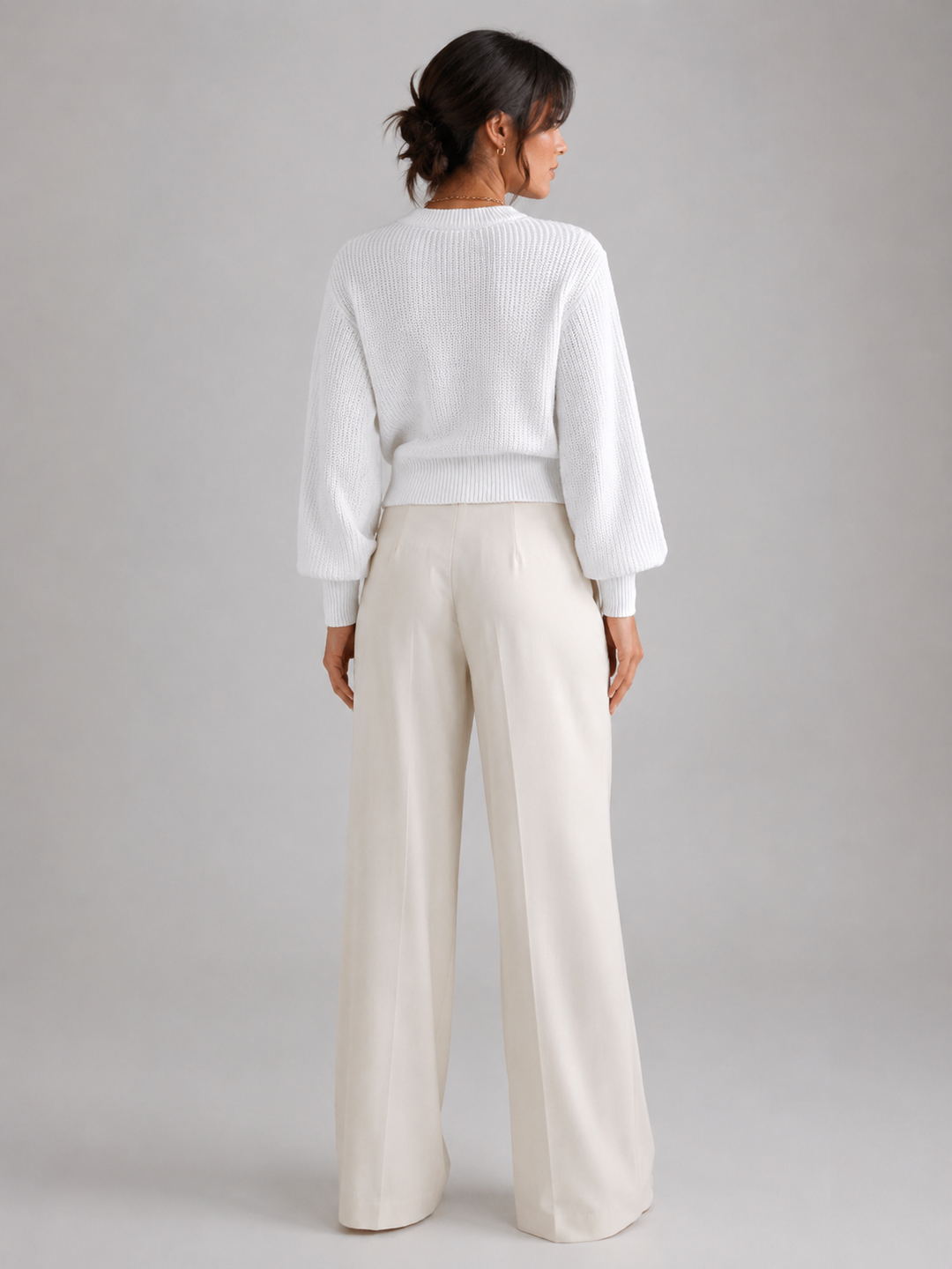 Wysteral | Pull Manches Lanterne Col Rond pour Femme