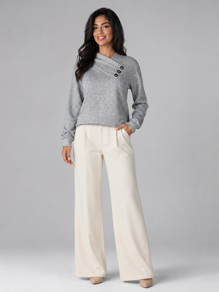 Verlenna | Pull Col Châle Boutonné pour Femme