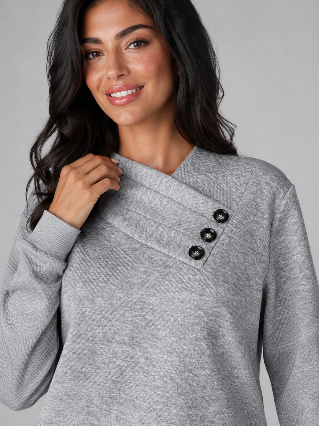 Verlenna | Pull Col Châle Boutonné pour Femme