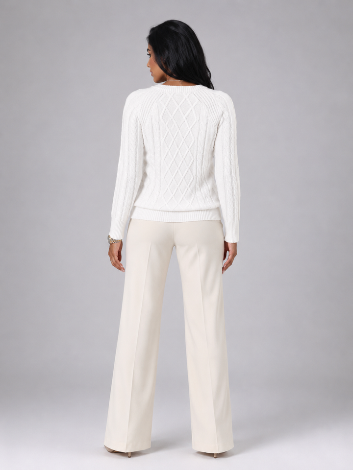 Solenwyn | Pull Torsadé Boutons Épaule pour Femme
