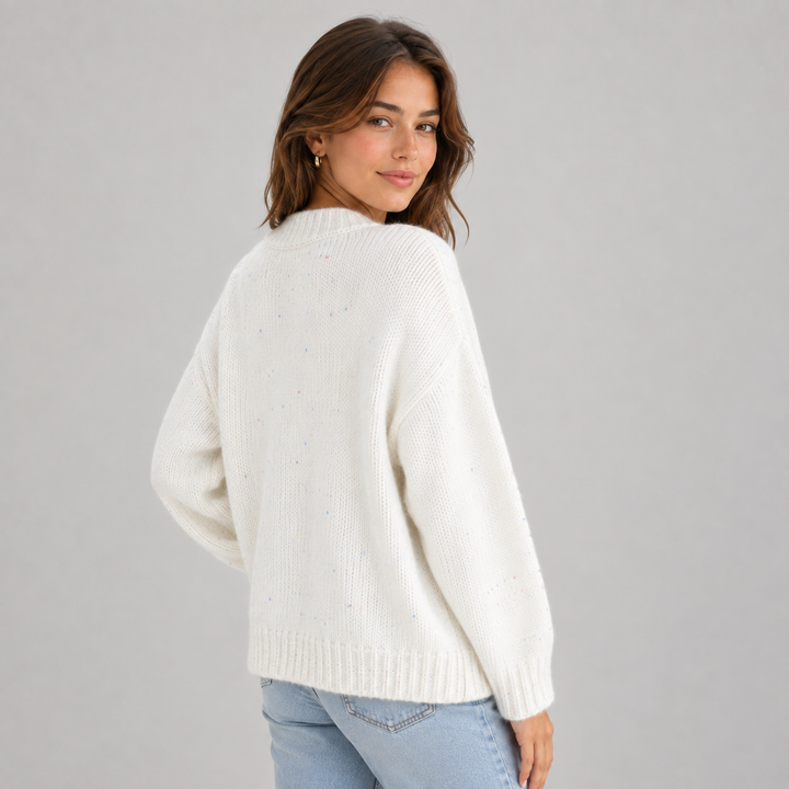 Wilhelmina | Cardigan en Maille Duveteuse à Boutons