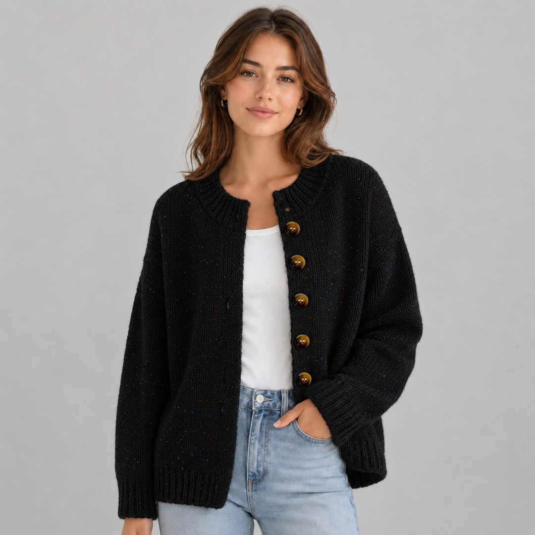 Wilhelmina | Cardigan en Maille Duveteuse à Boutons