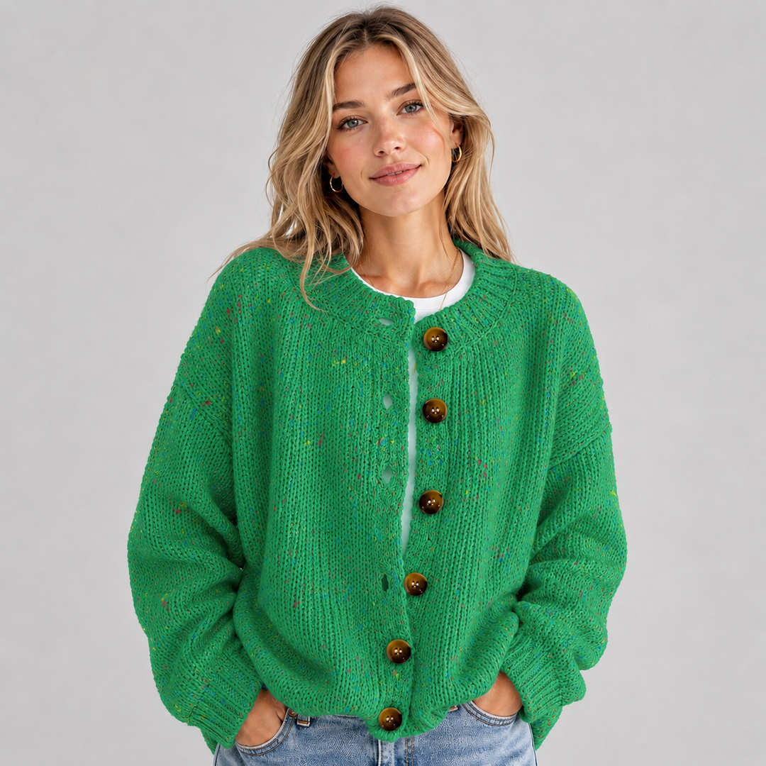 Wilhelmina | Cardigan en Maille Duveteuse à Boutons